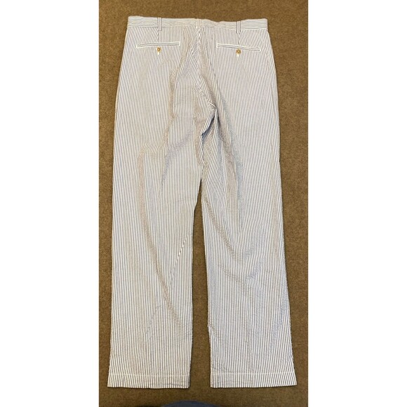 Roundtree & Yorke Pants Mens 36x32 Seersucker Flat Front Straight Leg Preppy - Picture 2 of 7